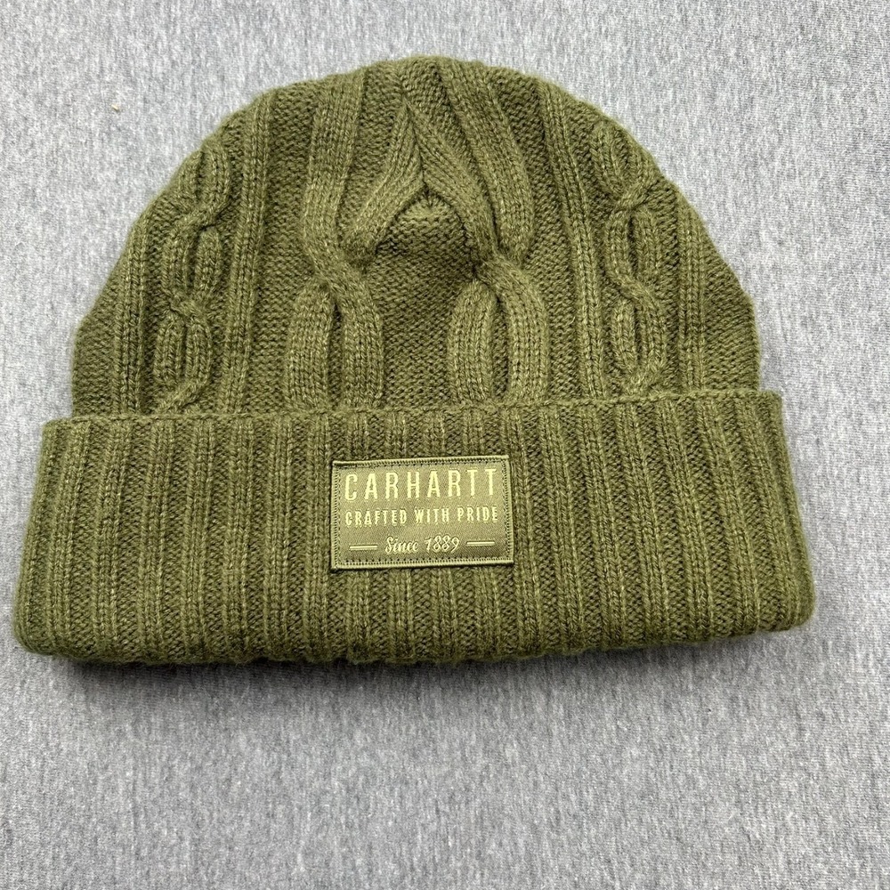 Carhartt Cable Knit Winter Beanie Hat One Size Green Outdoor Workwear 105464
